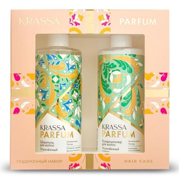 Изображение товара Krassa Parfum Подарочный набор Утонченный сатин Шампунь+Кондиционер Krassa Parfum Подарочный набор Утонченный сатин Шампунь+Кондиционер фотография