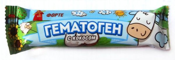 Изображение товара Гематоген форте с кокосом, 40 г Гематоген форте с кокосом, 40 г фотография