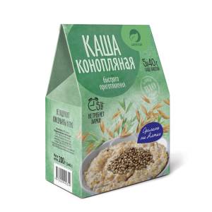 Каша конопляная (конопляная мука, геркулесовые, ячменные, пшенные хлопья), 5 саше по 40г