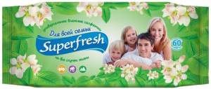 Влажные салфетки superfresh для всей семьи 60шт